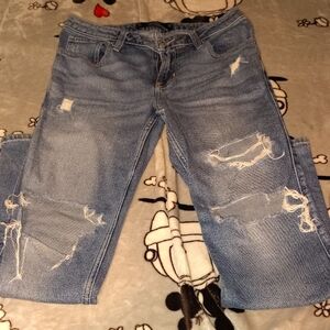 Hollister Blue Distressed Boyfriend Jeans